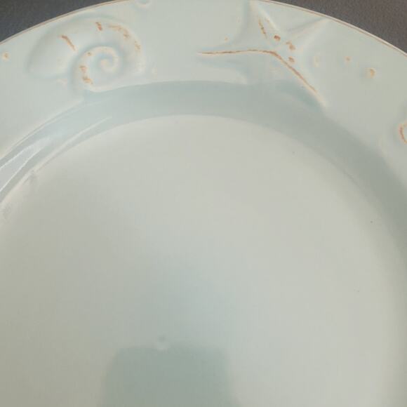 Thomson Pottery Cape Cod Blue Salad Plates Coastal Shells Cottage Set of 3 Mint - Picture 6 of 9